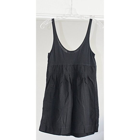 James Perse Mixed Media Tank with Side Snaps, Pleat Front - Black - sz 1 Small - Picture 8 of 9